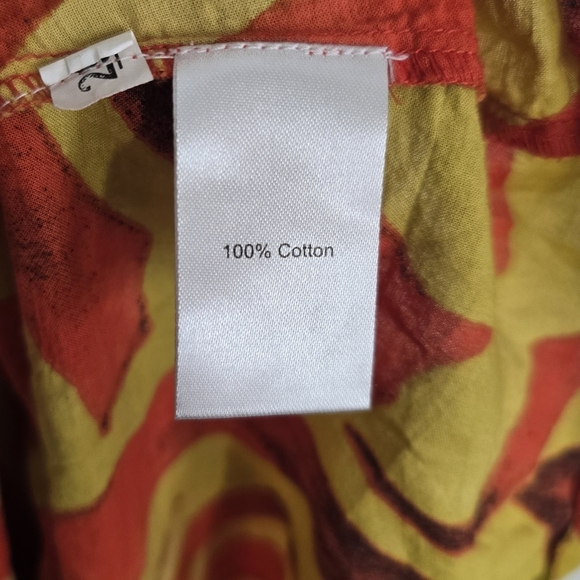 Connor & Blake 100% Cotton Back Cutout Maxi Dress  Red Yellow Large - Picture 9 of 10